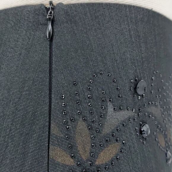 YIMANBEIER, Y2K Vintage mid length skirt. Modest, size 11. Gray-bling - Picture 6 of 9